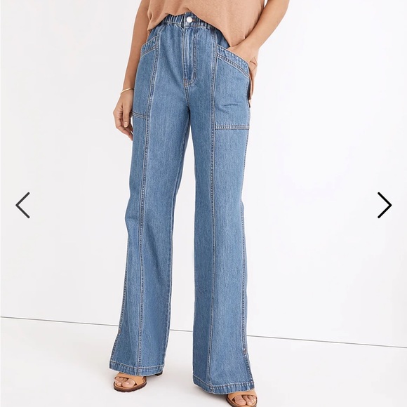 Madewell Denim Pull-On Loose Flare Pants medium - Picture 5 of 9